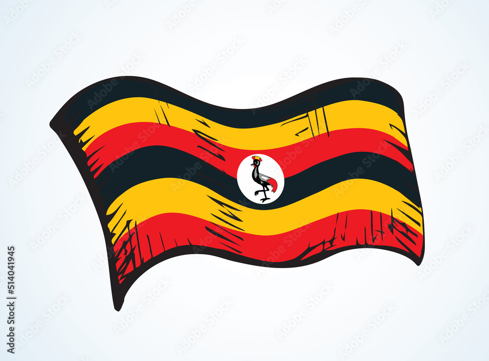 Flag of Uganda. Vector drawing icon