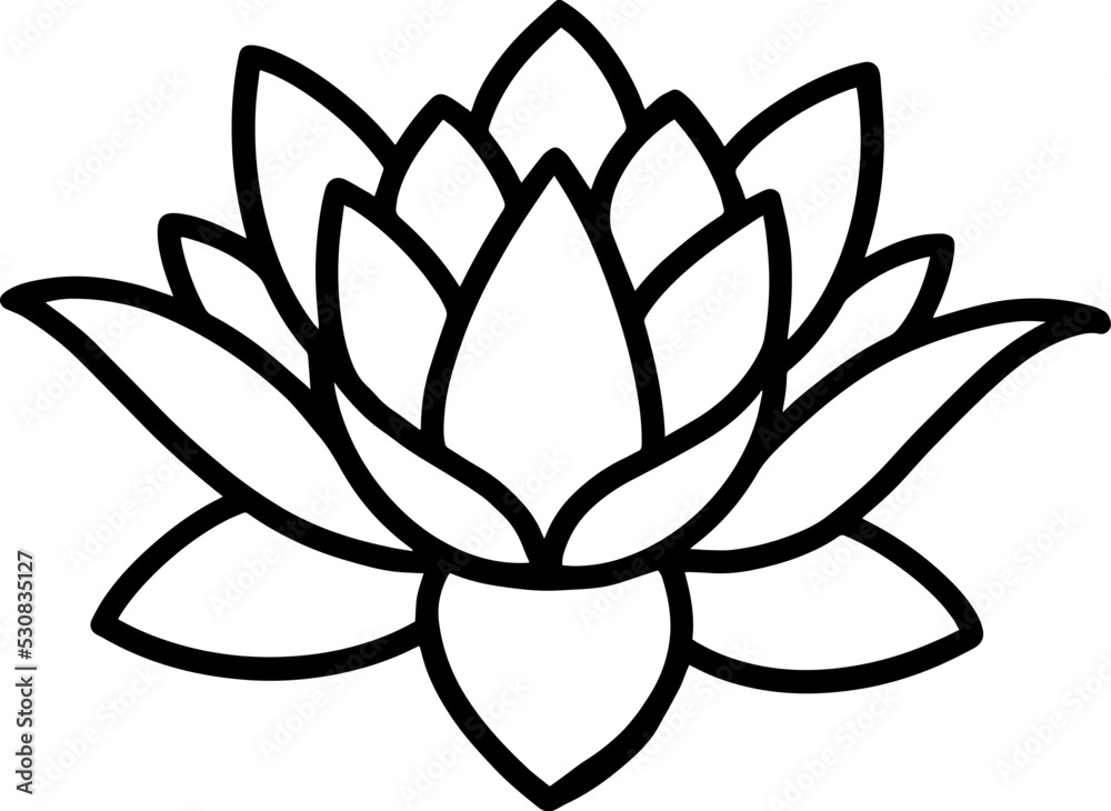 simple lotus flower line drawing outline