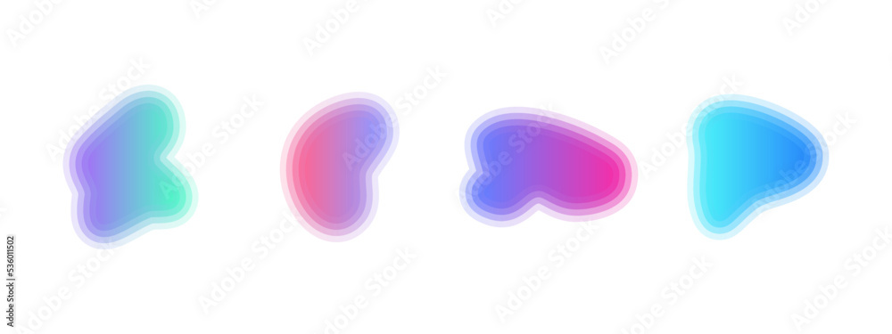 Gradient liquid blob shapes