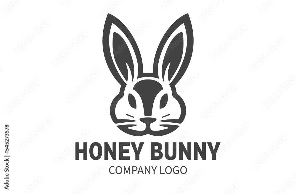 Bunny or rabit logo design, vector illustration