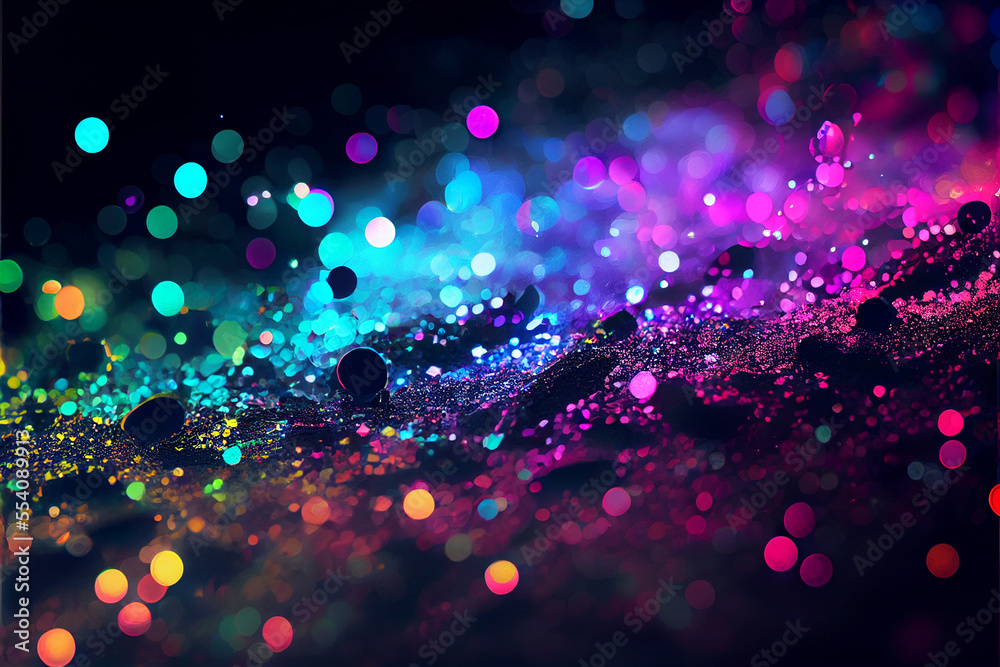 Neon Glitter New Years Background