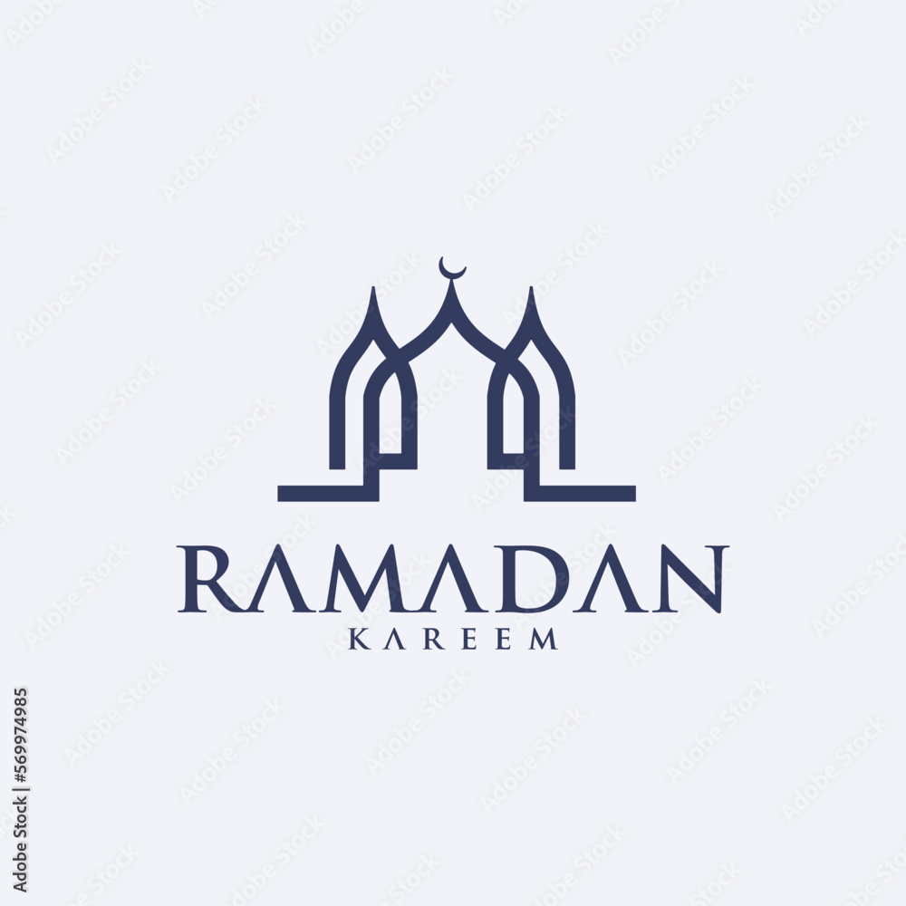 ramadan kareem vector set logo to welcome ramadan holy month of muslims template