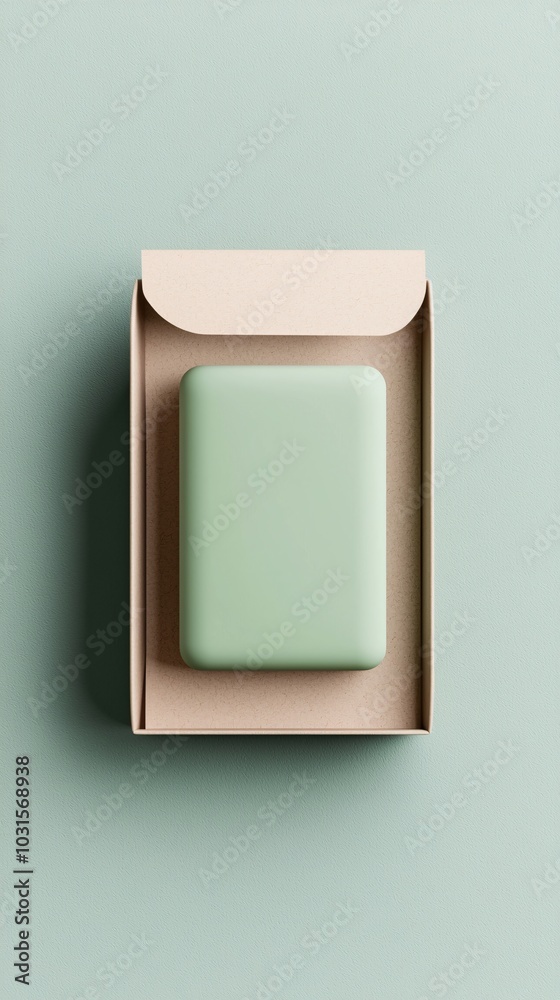 Organic soap packaging, eco-friendly design, 3D illustration