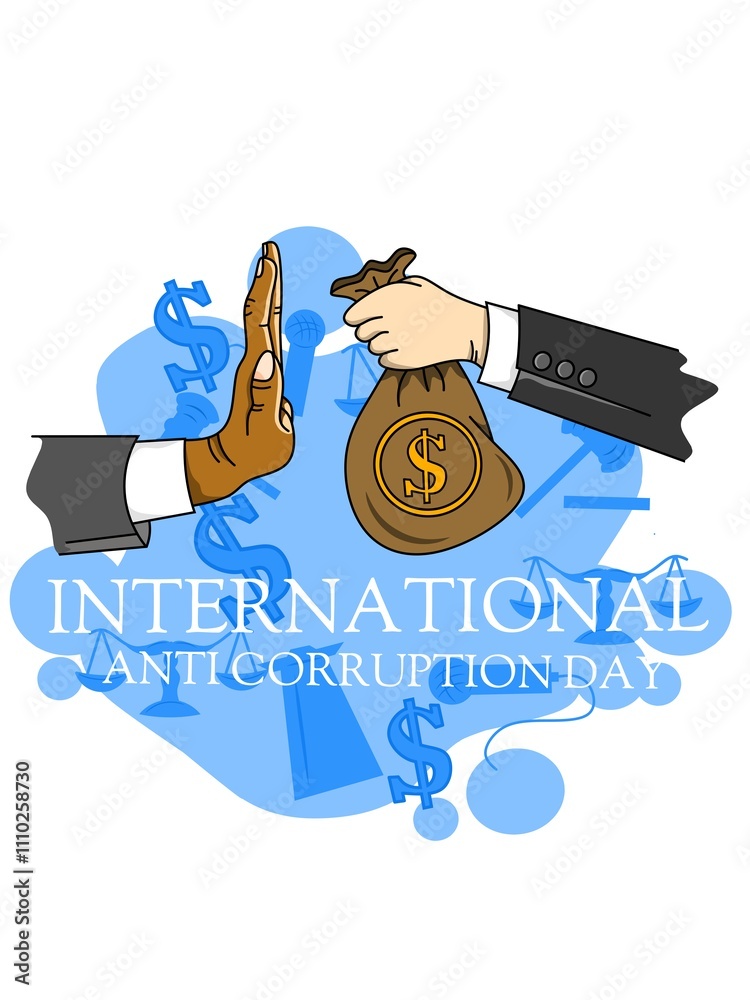 design elements December international anti-corruption day icon banner illustration isolated on white background