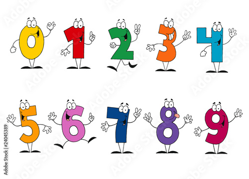 Foto Friendly Cartoon Numbers Set