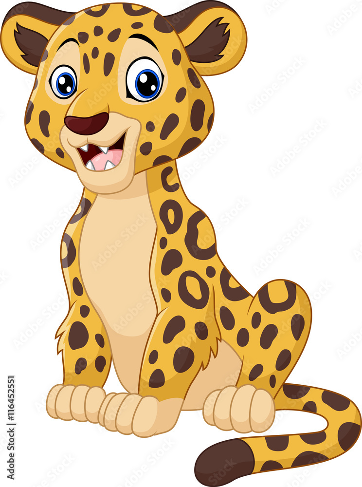 Cute leopard cartoon Stock Vector | Adobe Stock