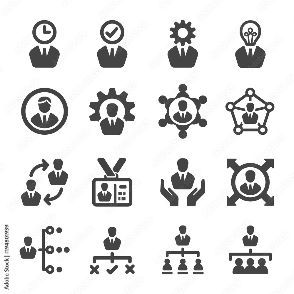 manager icon set Stock Vector | Adobe Stock