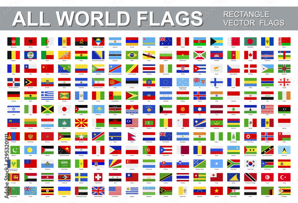 Flags Of The World Labeled