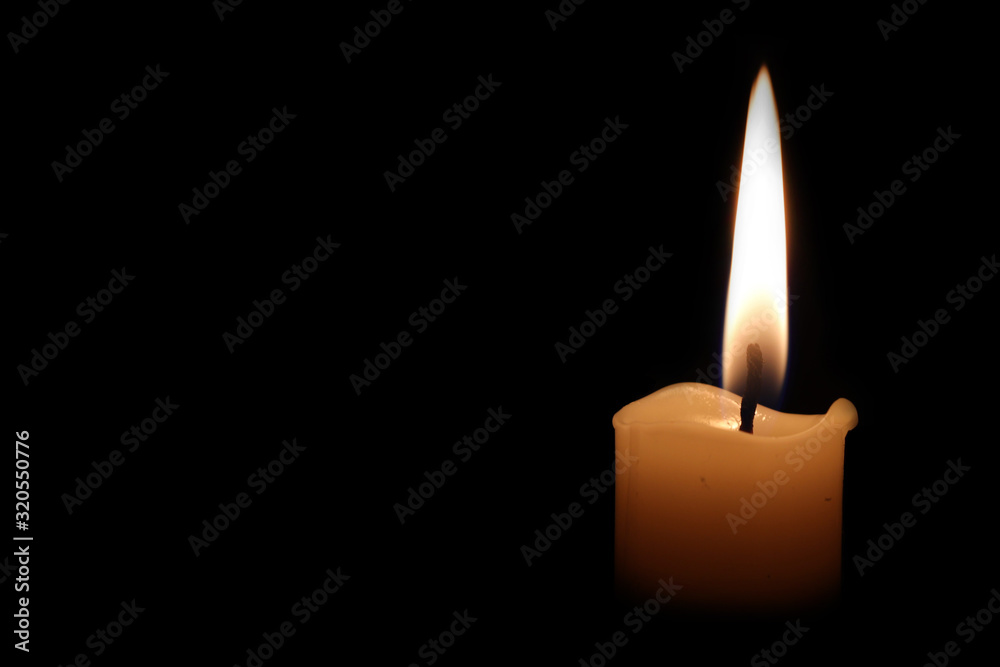 Candle black background of mourning funeral moment of silence Stock Photo |  Adobe Stock