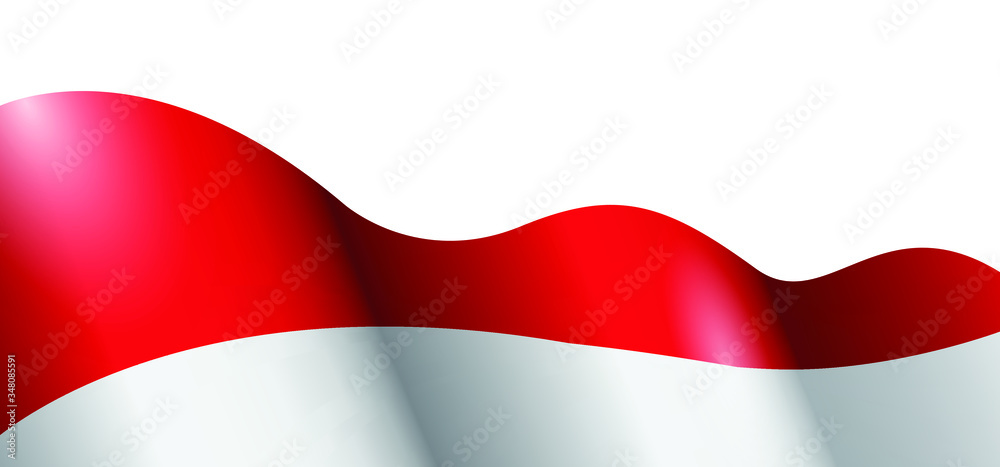 Vector Ilustration of Indonesia flag Design. Waving flag. Design for ...