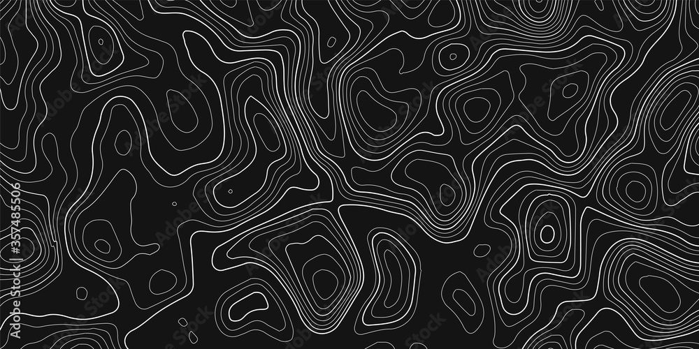 Topographic contour map on dark background. Vector grid map. Stock ...