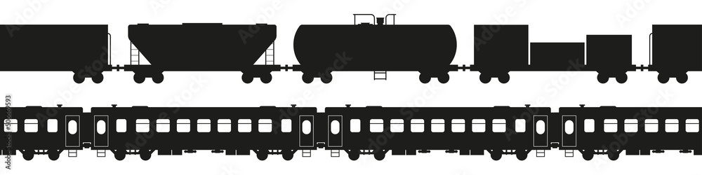 Freight Train Silhouette