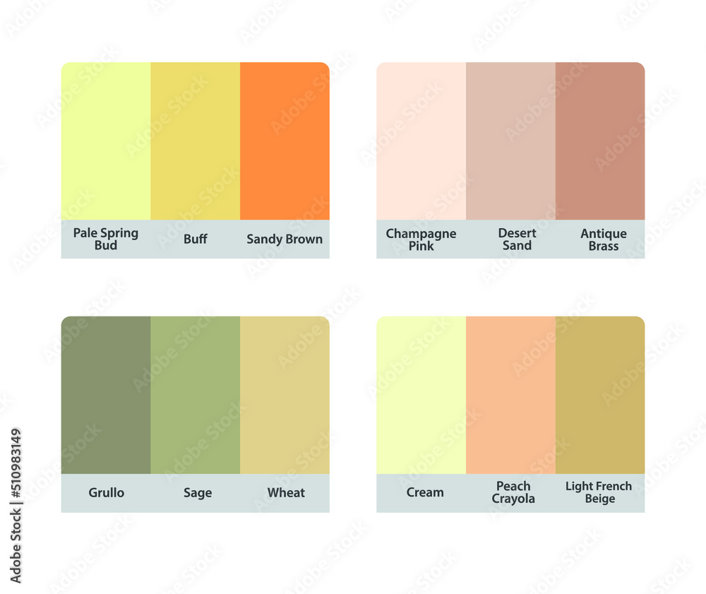 Matching color palette guide catalog collection. RGB HEX color codes ...