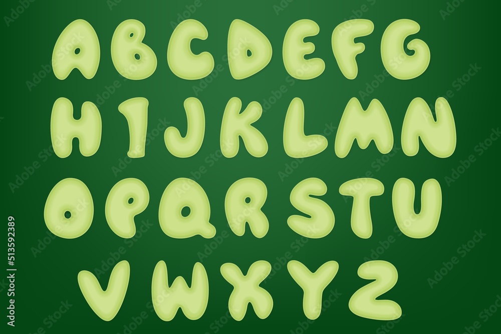 Set of cartoon vector alphabet letters. Cool letters for decorating ...