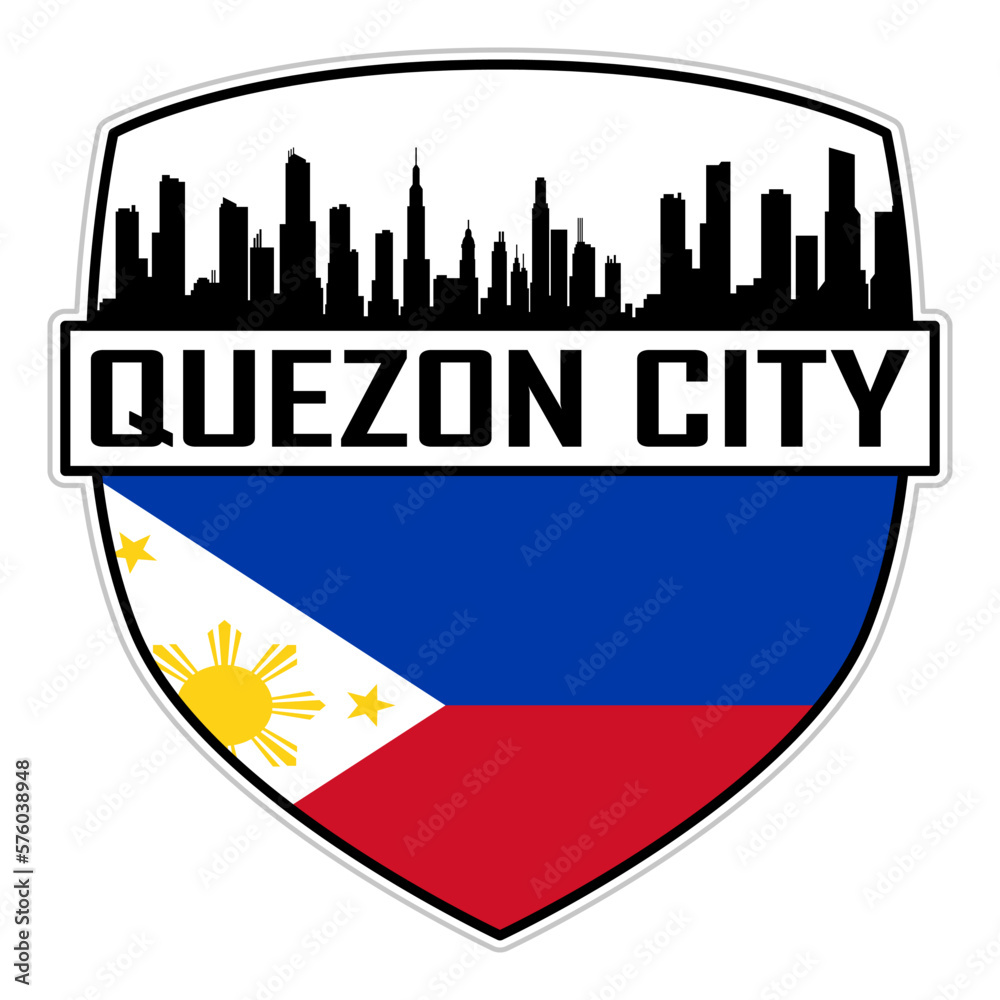 Quezon City Philippines Flag Skyline Silhouette Quezon City Philippines ...