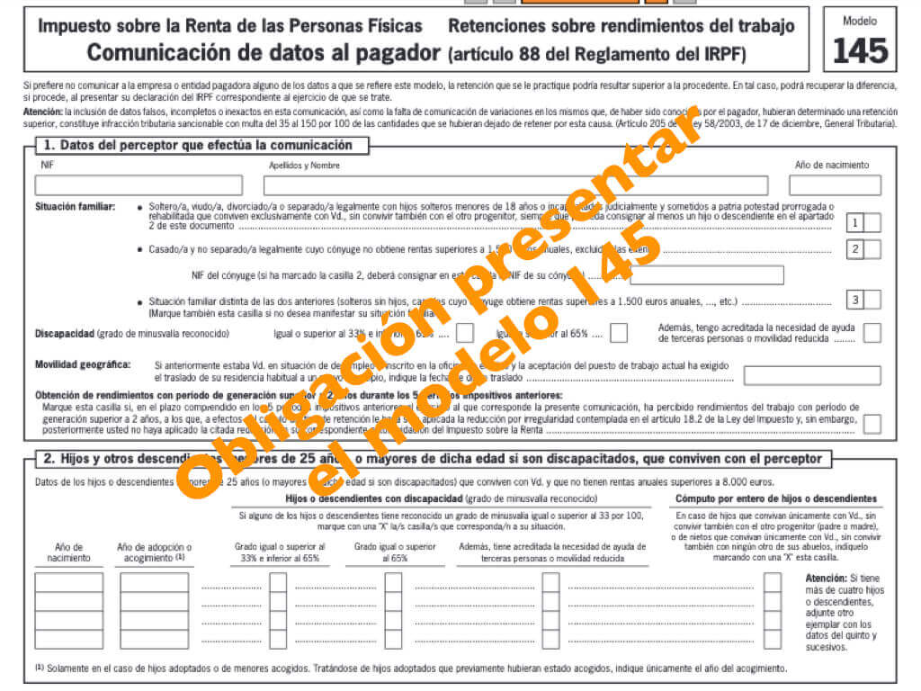 ▷ Importancia de presentar el modelo 145 ¿Cuándo se presenta y cómo?