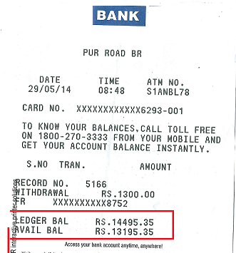 Ledger Balance ATM