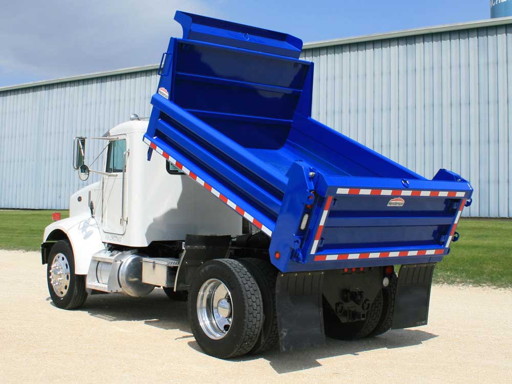 Henderson mild steel MKE series dump truck body on single axle chassis