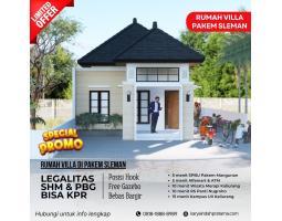 Dijual Villa Luas 208 m2 Baru di Jogja Utara Dekat Wisata Merapi Kaliurang Free Gazebo SHM - Sleman