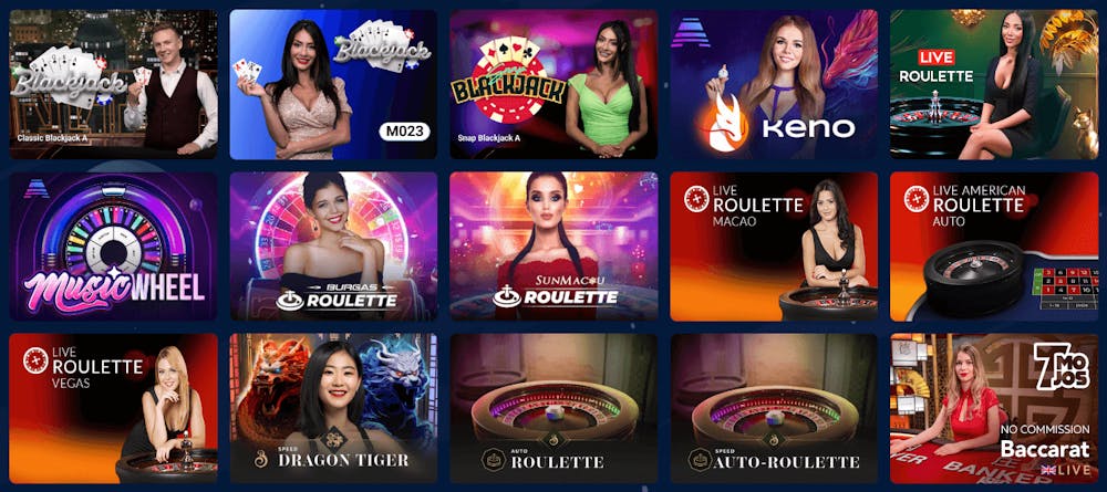 Exempel på live casinospel hos casinon utan svensk licens