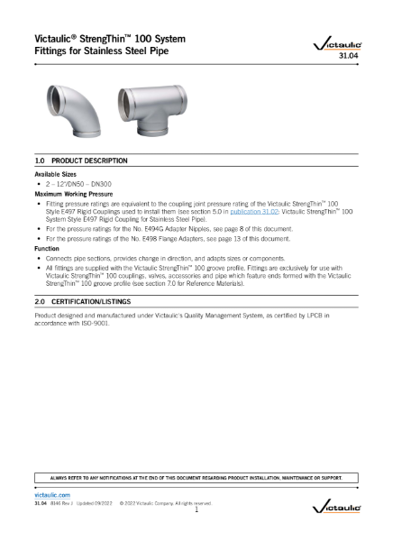 Victaulic Expansion Joint for OGS Piping Systems | Victaulic | NBS Source