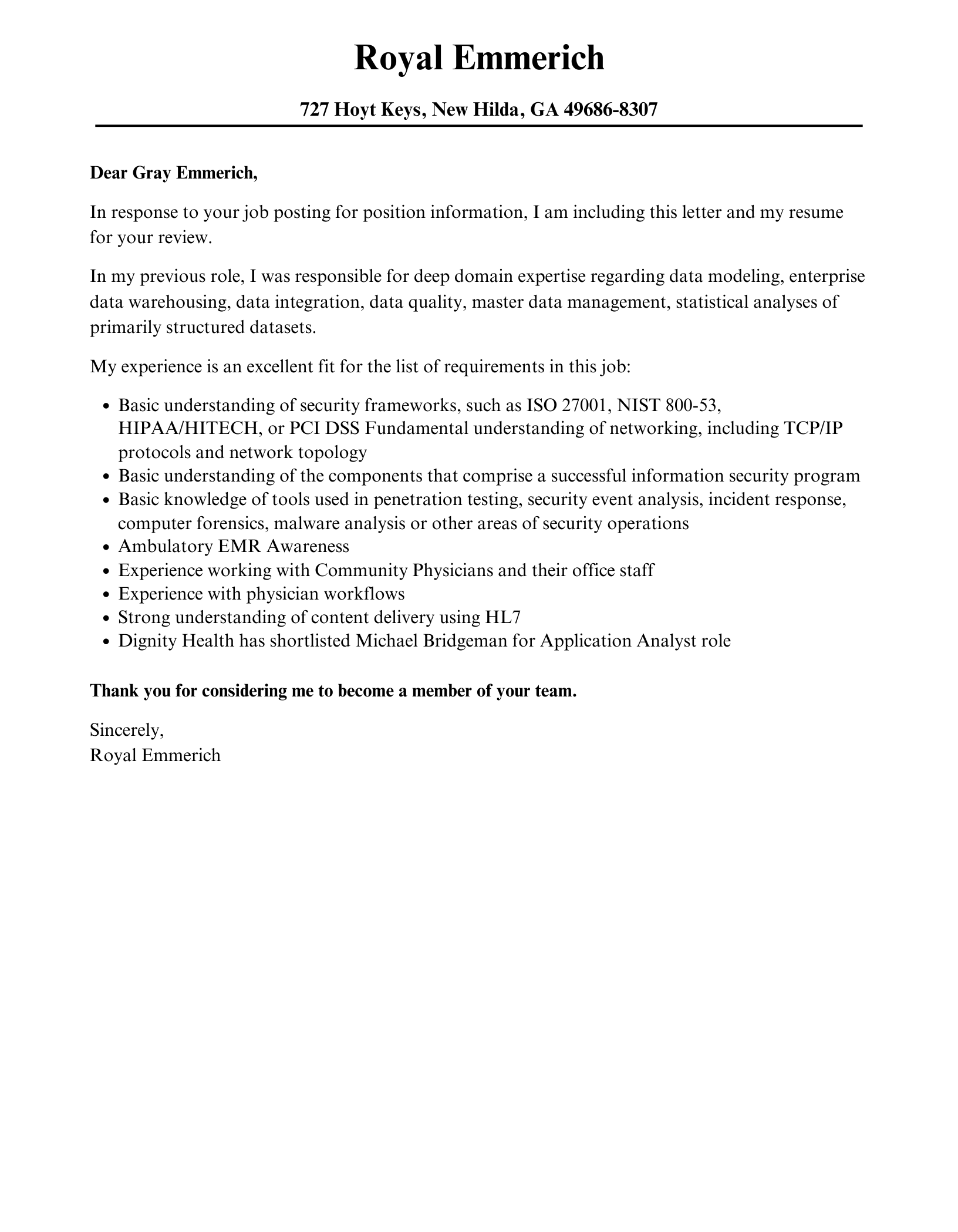 Position Information Cover Letter | Velvet Jobs