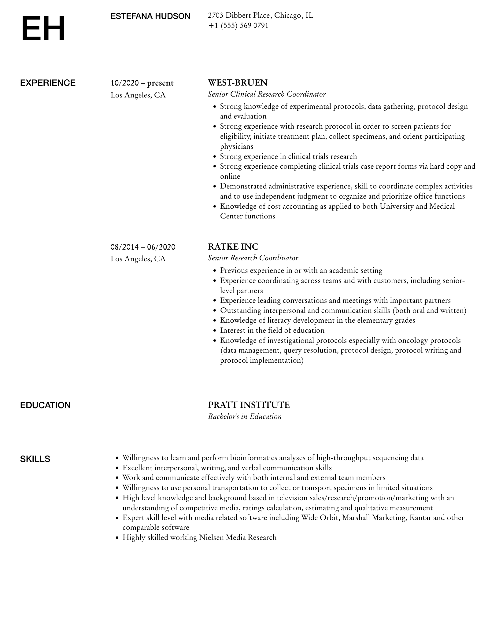 Research Coordinator Resume Samples | Velvet Jobs