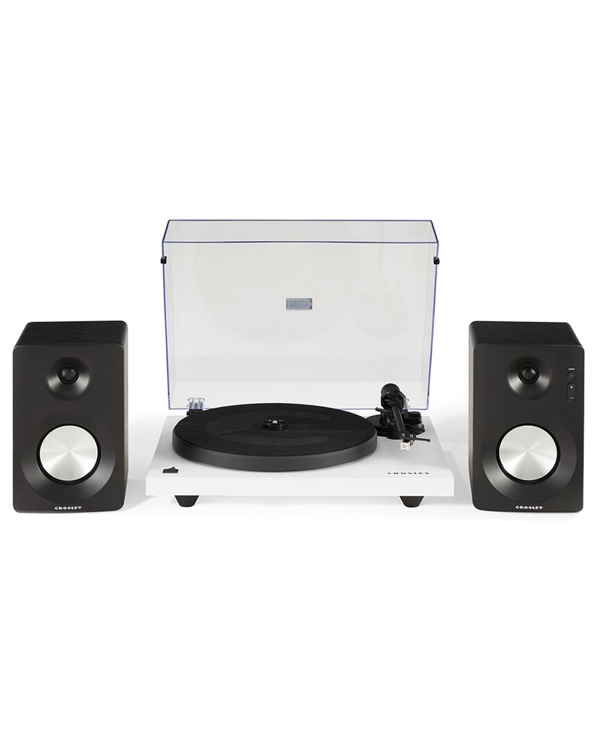 Crosley Radio White Kt6101 Turntable And Speaker Kit