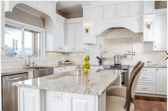 Kitchen granite design White granite kitchen countertop ideas for your home