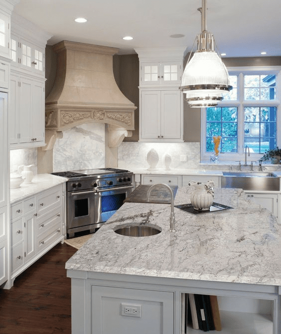 Kitchen granite design White granite kitchen countertop ideas for your home