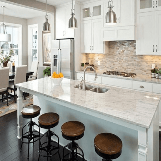 Kitchen granite design White granite kitchen countertop ideas for your home