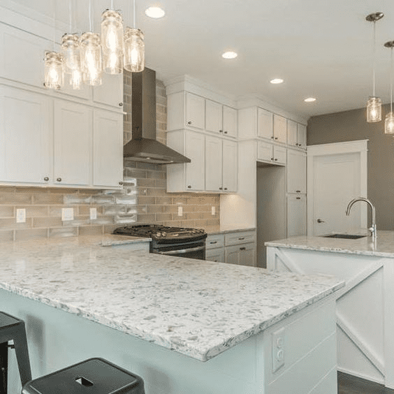 Kitchen granite design White granite kitchen countertop ideas for your home