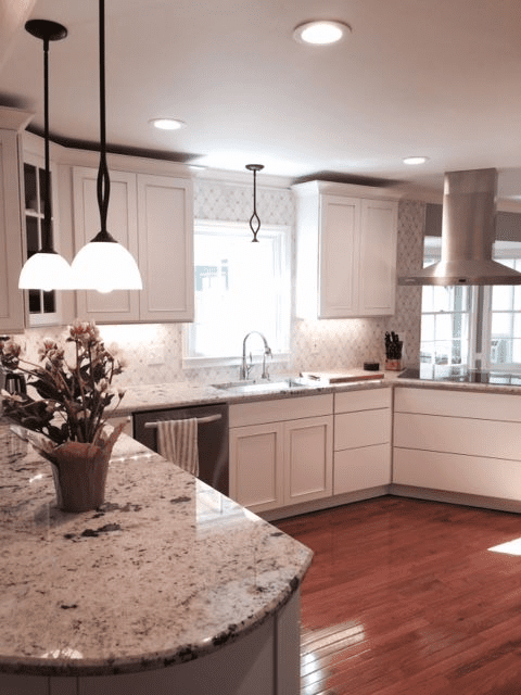 Kitchen granite design White granite kitchen countertop ideas for your home