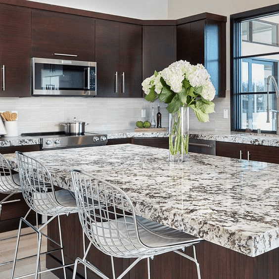 Kitchen granite design White granite kitchen countertop ideas for your home