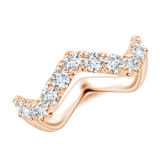 2.4mm GVS2 Classic Round Diamond Zig Zag Ring in Rose Gold