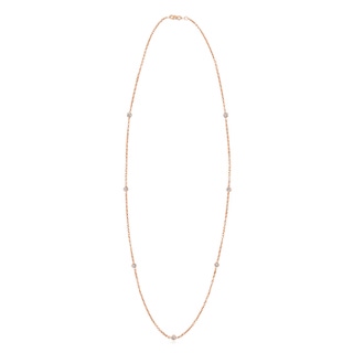 3mm IJI1I2 Bezel-Set Diamond Seven Stone Necklace in Rose Gold