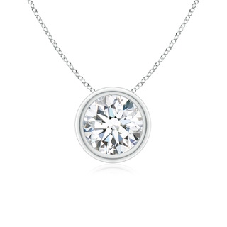 6.4mm FGVS Lab-Grown Bezel-Set Round Diamond Solitaire Pendant in White Gold