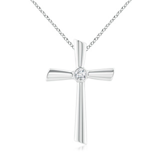 3.8mm GVS2 Solitaire Diamond Cross Pendant in P950 Platinum