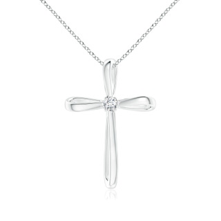 2.4mm GVS2 Twisted Cross Pendant with Diamond in P950 Platinum