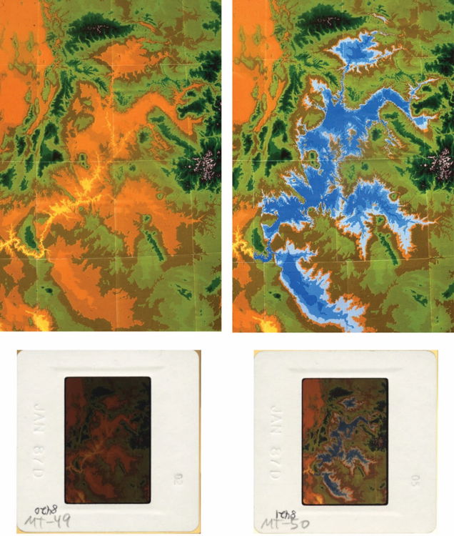 Two Original Paper Elevation Maps of the Colorado River Drainage Basin