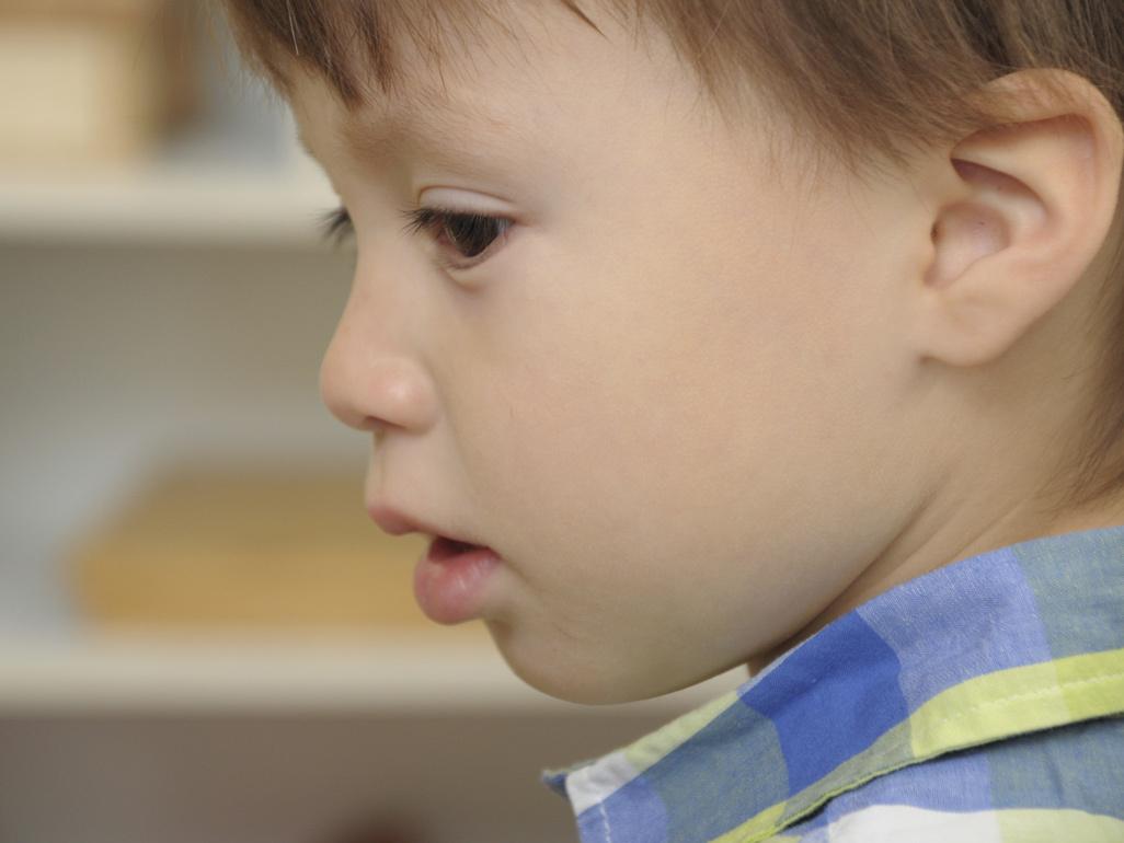 child looking at something