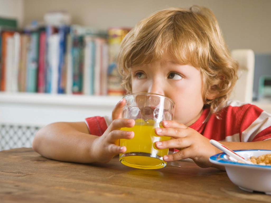 boy drinking juice