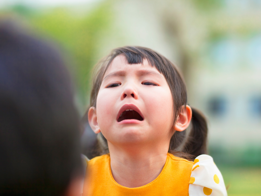 little girl crying