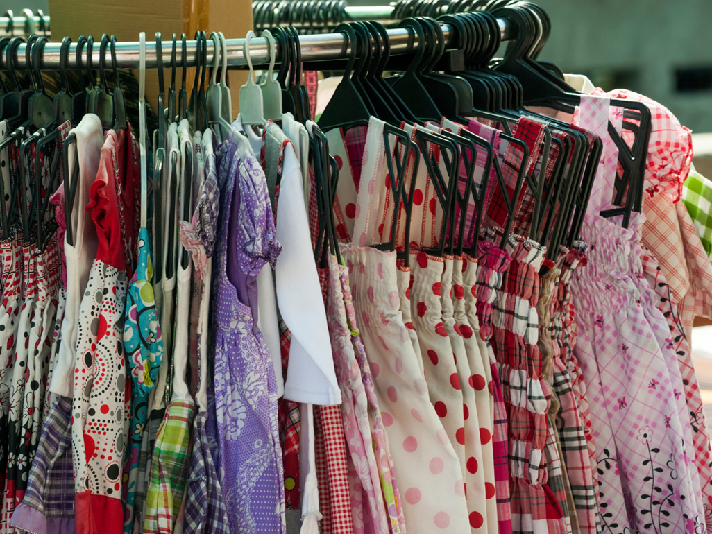 kids clothes rack at a store