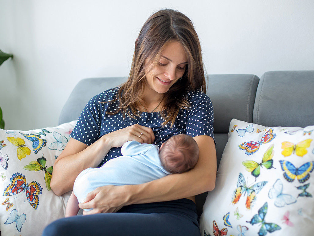 Mother with newborn baby