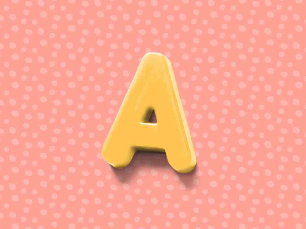 yellow letter a