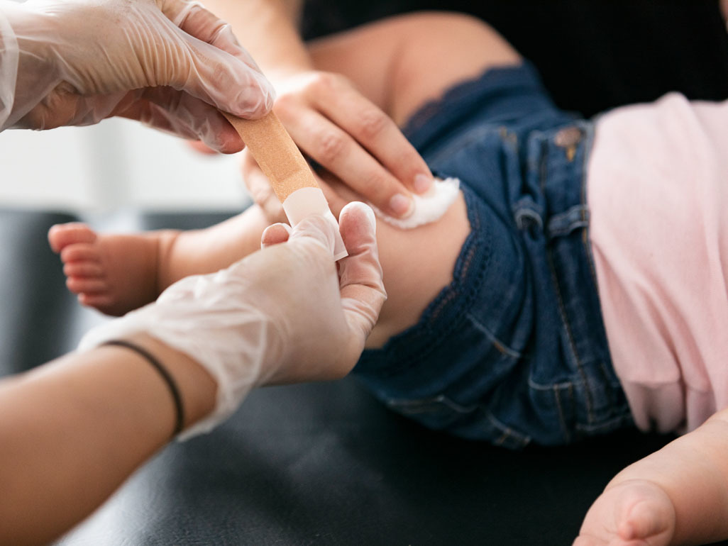 Baby getting vaccine 