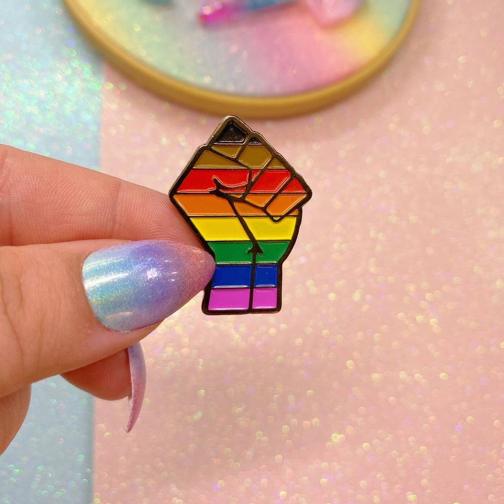 Image of POC LGBT Pride Flag Enamel Pin