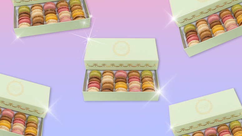 French gifts: macarons with shiny sparkles on them