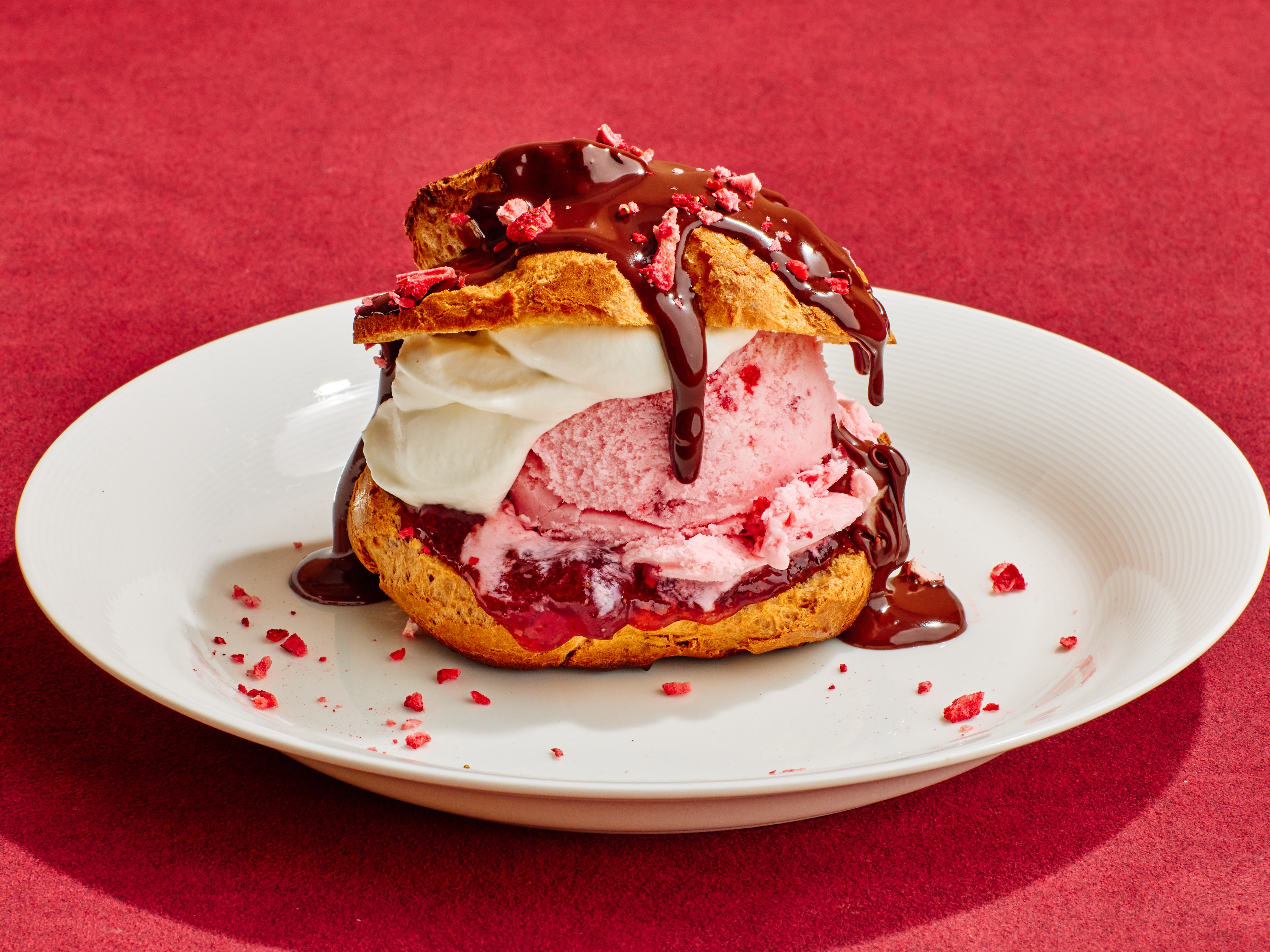 Chocolate-Covered Strawberry Cream Puffs